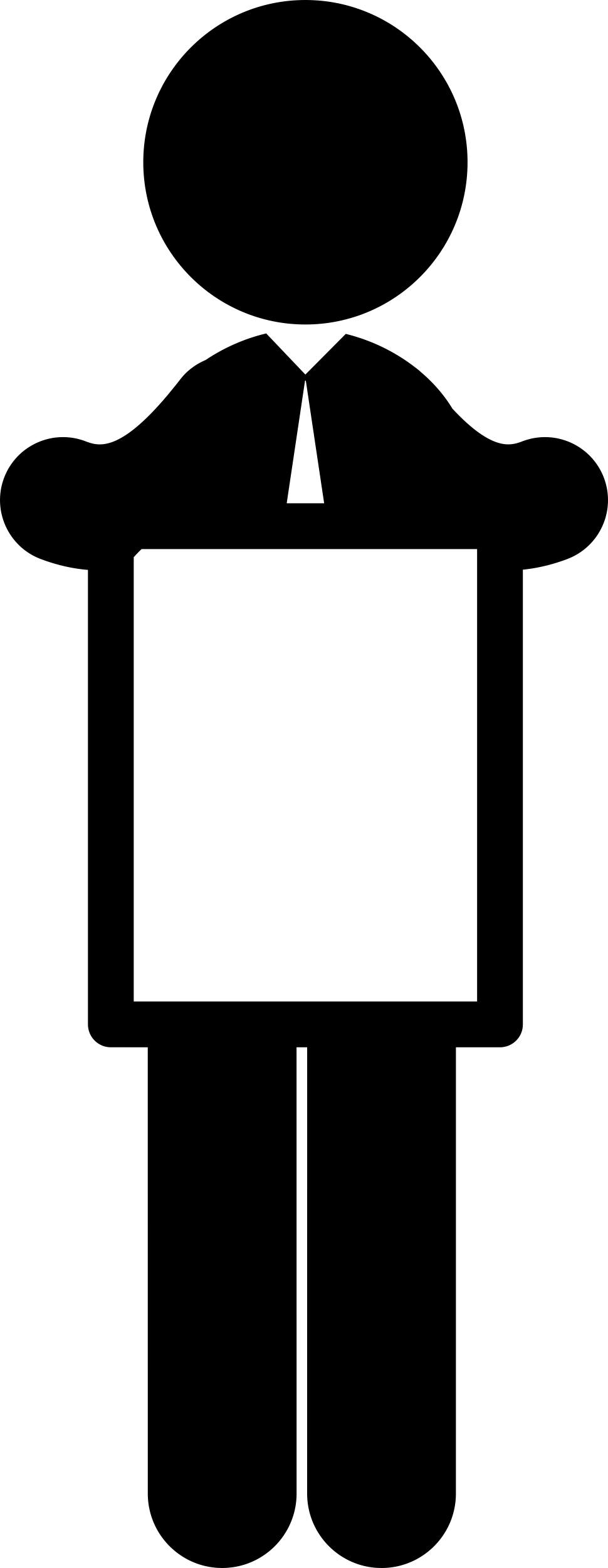 Man Holding Blank Publicity Space Outline Svg File Free Vectors